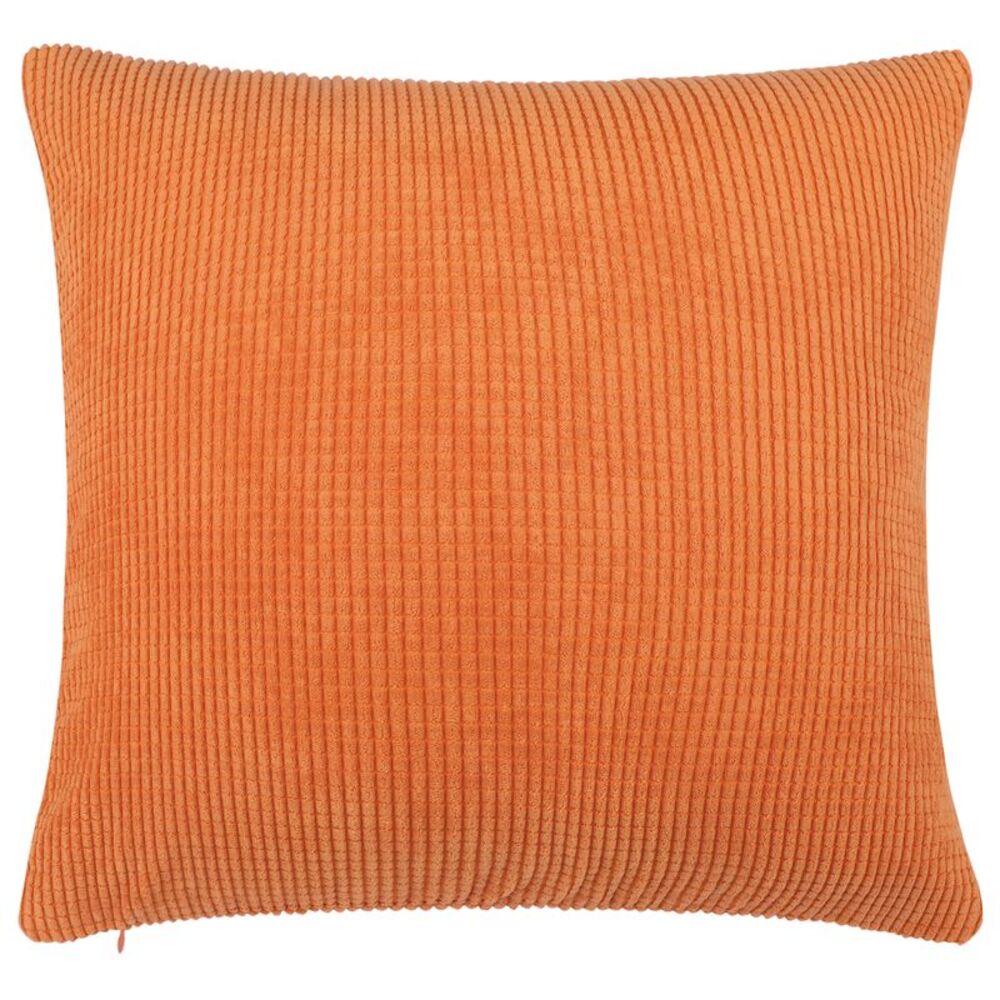 Corduroy Corn Striped Throw Pillow Cover Cushion Cover 18" x 18" Orange